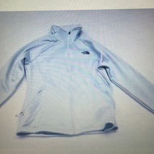 The north face zip up light jacket ice blue size large preowned